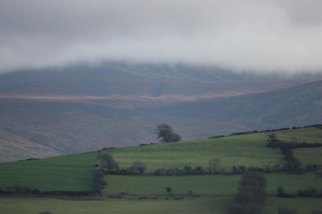 Wicklow hills under low cloud and mist